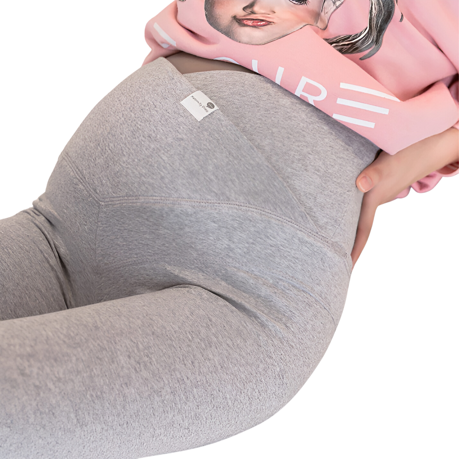 Gray pregnancy leggings